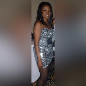 Short Sequence Silver Dress